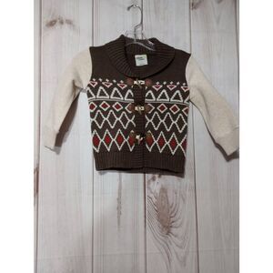 Osh Kosh Sweater Boys‎ 3T Cardigan Brown Grandpa